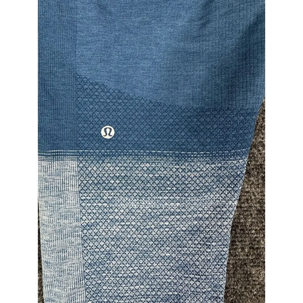 Lululemon Leggings Womens 8 Blue‎ Ombre Seamlessly Street Crop Athletic Gym